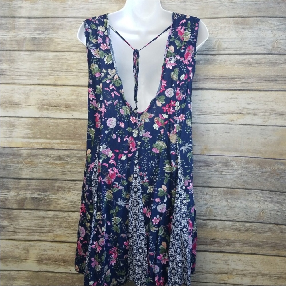 Hem and Thread Stitch Fix Open Back Floral Dress